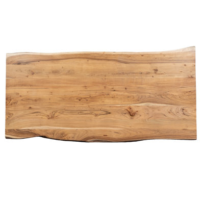  84-Inch Live Edge Wood Top with Black Metal Base