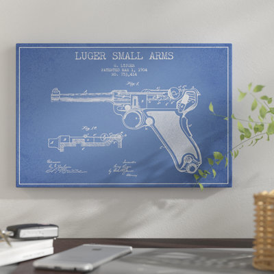 " Georg Luger Arms Patent Sketch (Light Blue) " by Aged Pixel