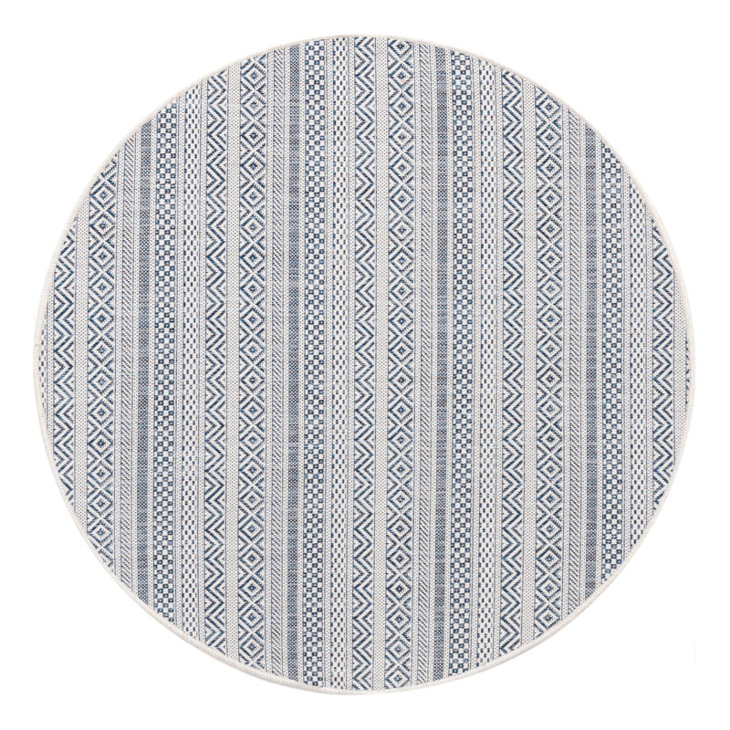 Evolet Striped Indoor / Outdoor Rug, Round 4'1"