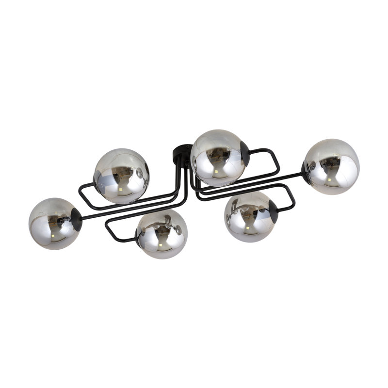 Cadesia Glass Semi Flush Mount, Graphite