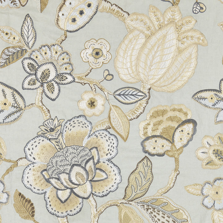 Tissu brodé Botanica Coromandel, Minéral