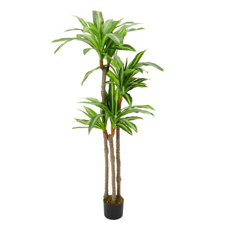 140 cm H Faux Plant in Plastic Freestanding  Planter