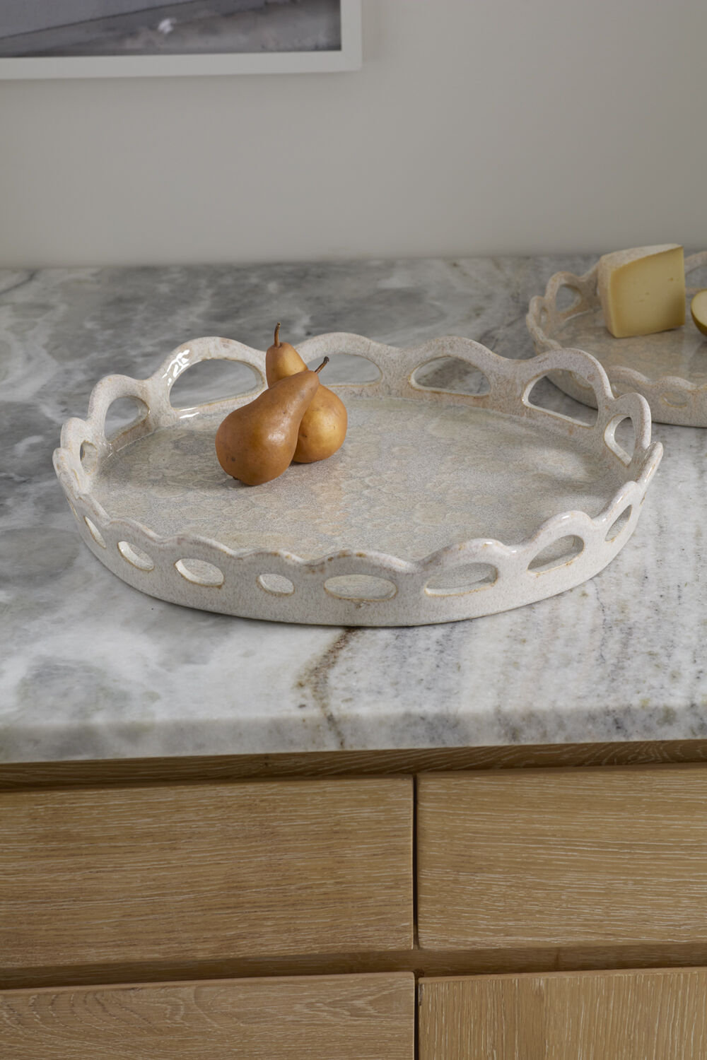 Large Decorative Tray, 19.25" W x 19.25" D x 3.25" D