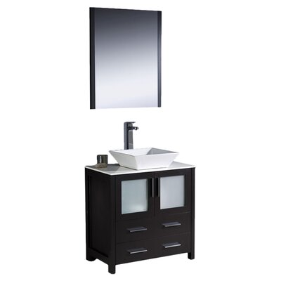 Fresca Torino 30"" Free-Standing Single Vessel Bathroom Vanity Set with Mirror -  FVN6230ES-VSL