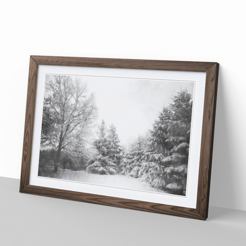 Winter Forest Vol.1 - Picture Frame Painting, 48cm H x 65cm W x 2cm D, Walnut Framed