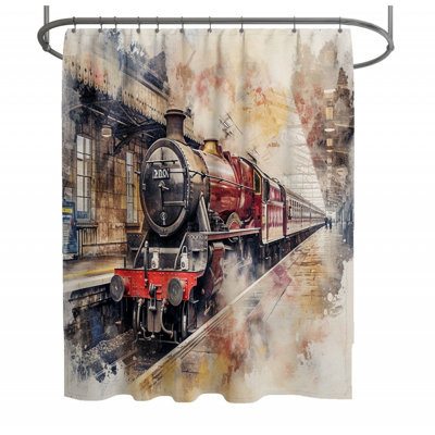 Train Transportation Warm Shower Curtain