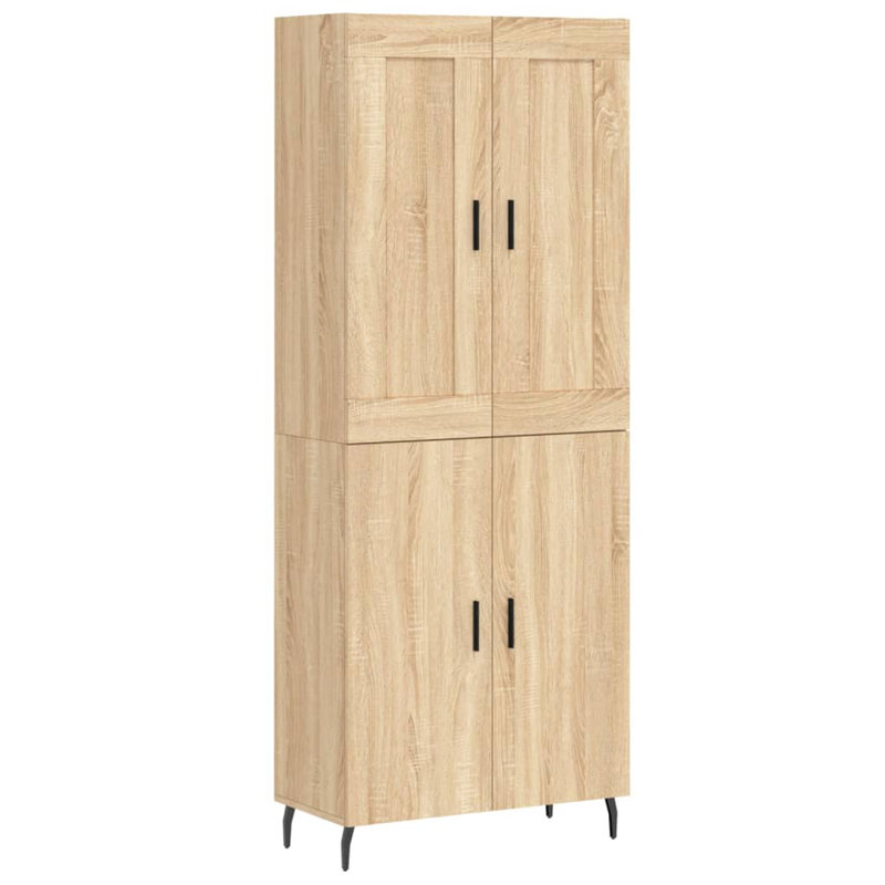 Mithushan Highboard 69.5x34x180 cm Engineered Wood, Sonoma Oak