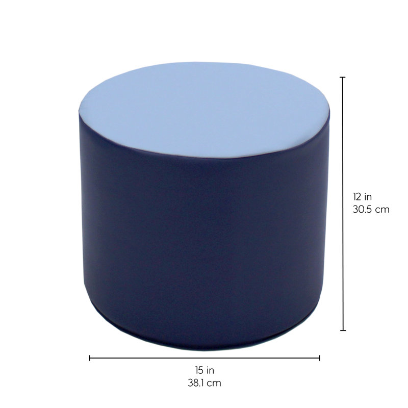 SoftScape 15" Circle/Cylinder Accent Ottomans, Navy