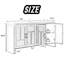 Buffet/meuble de rangement bohème en rotin noir de 150 cm de long avec 4 portes