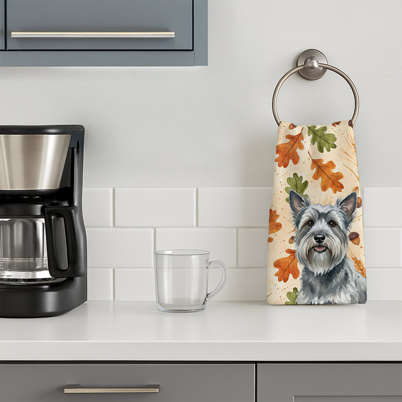 Serviette de cuisine grise Skye Terrier, Skye-terrier gris