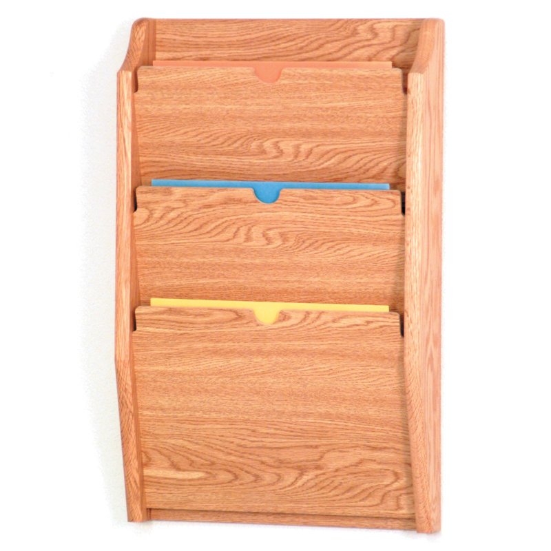 Porte-cartes à trois pochettes, Chêne clair