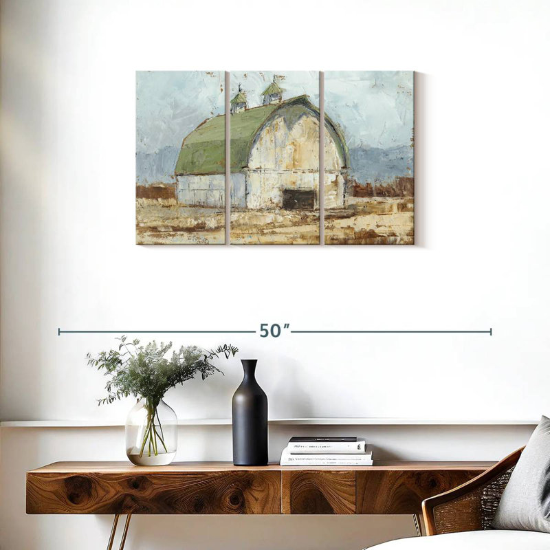 Lilie Whitewashed Barn II, 20" H x 33" W