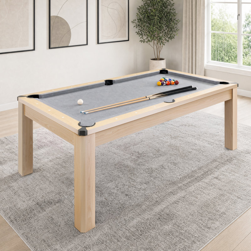 Ensemble de table de billard multi-jeux 3 en 1 avec plateau de salle à manger et tennis de table Gosports - inclus, 7 pi, beige