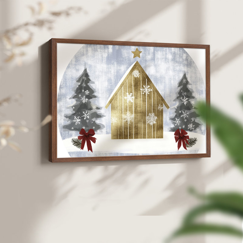 Chirstmas Art-CXXXIX -Framed Print - Restickable, H 16 po x l 20 po, Noyer