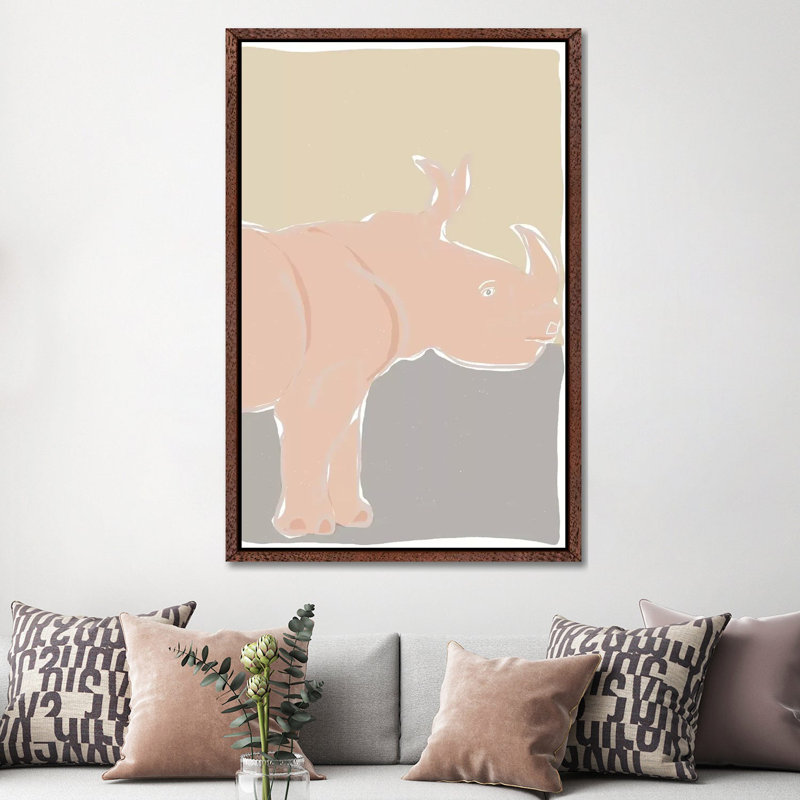 Pastel Zoo I by Rob Delamater - Floater Frame Gallery-Wrapped Canvas Giclée on Canvas, 152.4 cm H x 101.6 cm W, Brown