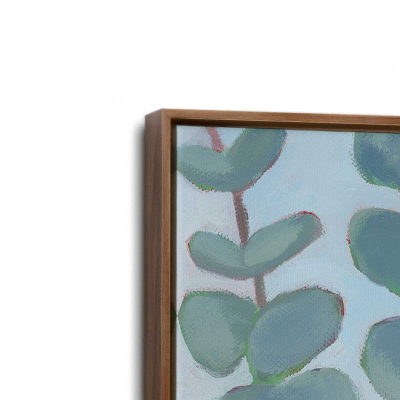 «Eucalyptus Bouquet» par Haley Knighten, reproduction d'art, H 48 po x l 36 po, Cadre flottant, Brun