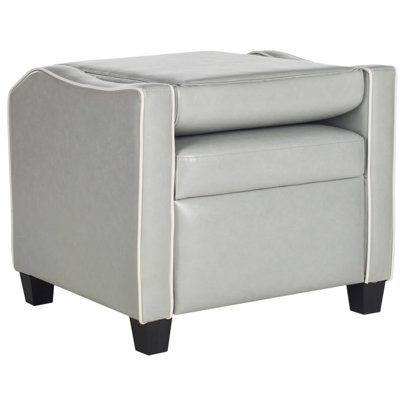 Fauteuil inclinable manuel en faux cuir Holden, Gris/blanc