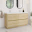 Ensemble de meuble-lavabo double autoportant moderne avec lavabo en résine-2046153320-2046153326