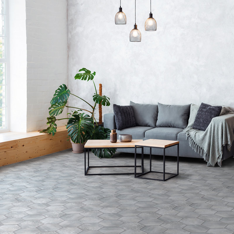 Recycle Hex 8.5" x 10" Porcelain Stone Look Wall & Floor Tile