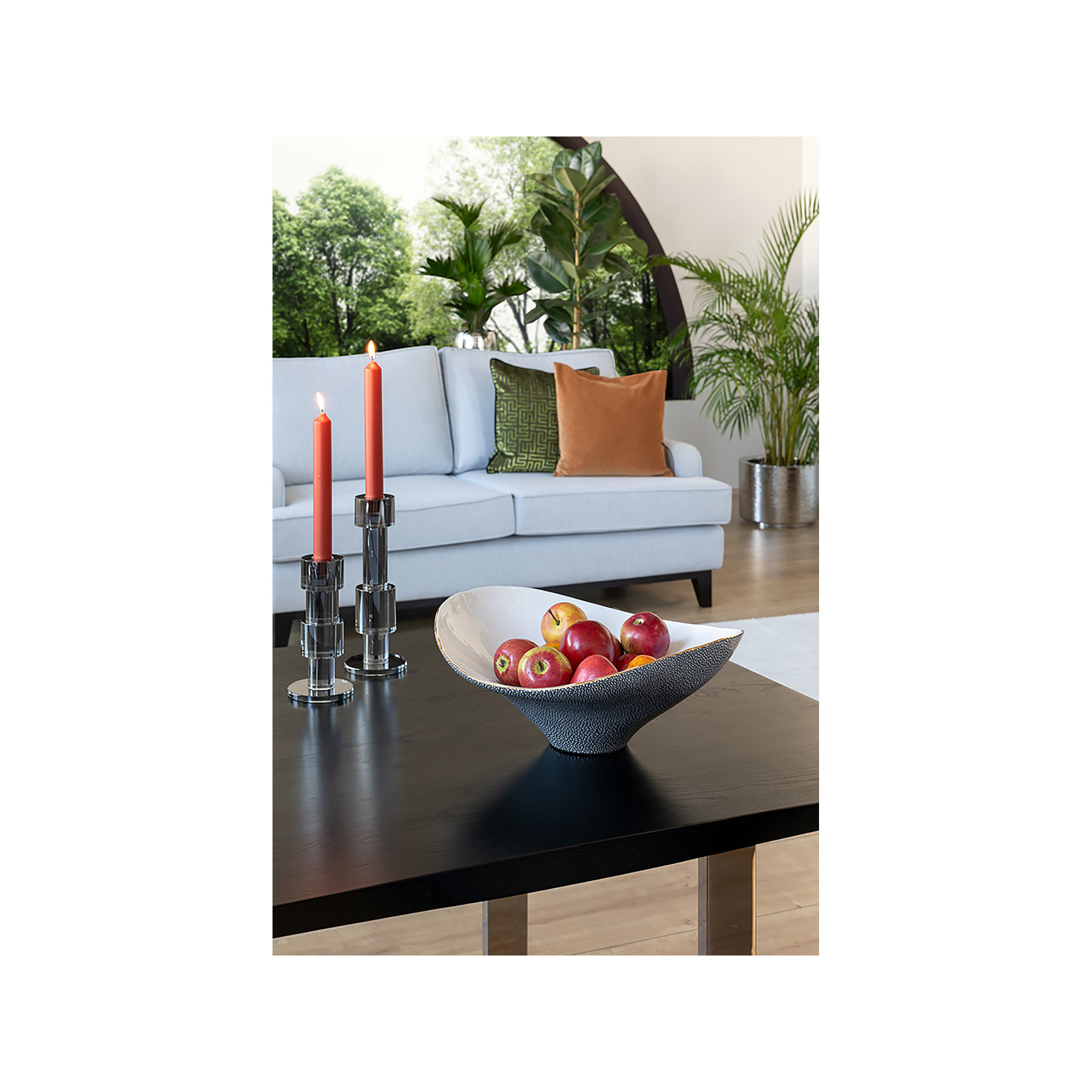 Gardia Porcelain Gray White Bowl
