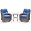 Fauteuil coulissant pivotant en osier avec coussins et table d'appoint Simle-103268835-103268836