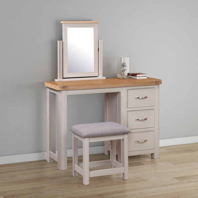 Comfrey Dressing Table with Mirror, Grey/Brown