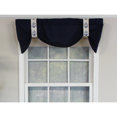 Cotton Blend Solid Colour Tie-Up Window Valance