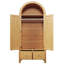 Oak Rattan Arched Wardrobe 2-Door with Hanging Rail & Drawers