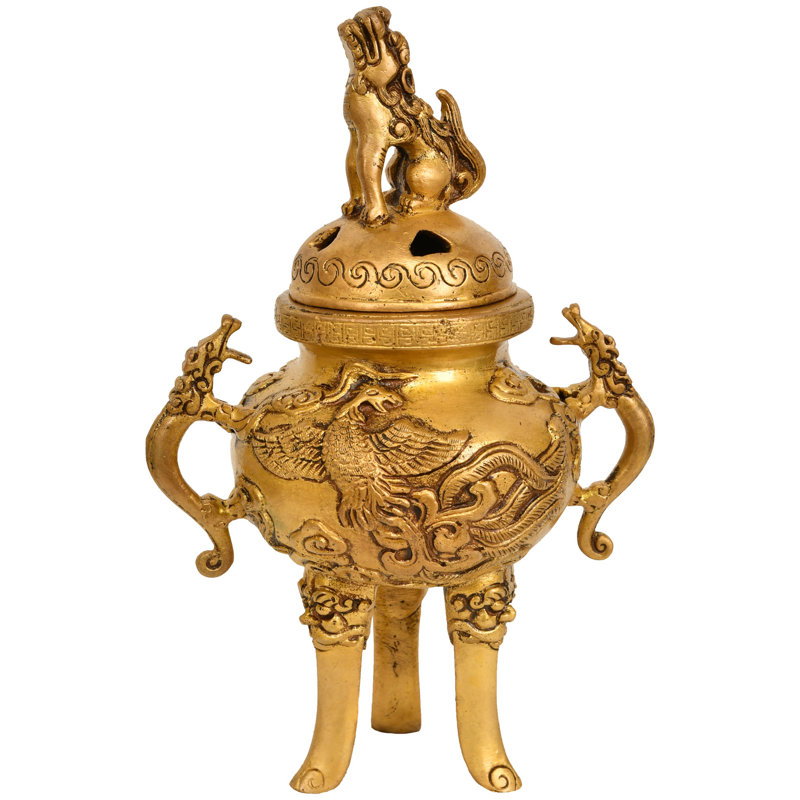 Brûleur d'encens avec lions des neiges