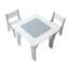 Ensemble de table d'activités pour enfants en bois blanc et 2 chaises avec plateau de jeu double face et rangement pour tout-petits