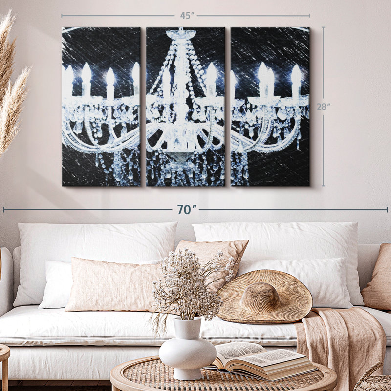 Architecture " Chandelier " 3 - Pieces, 28" H x 45" W x 1.25" D