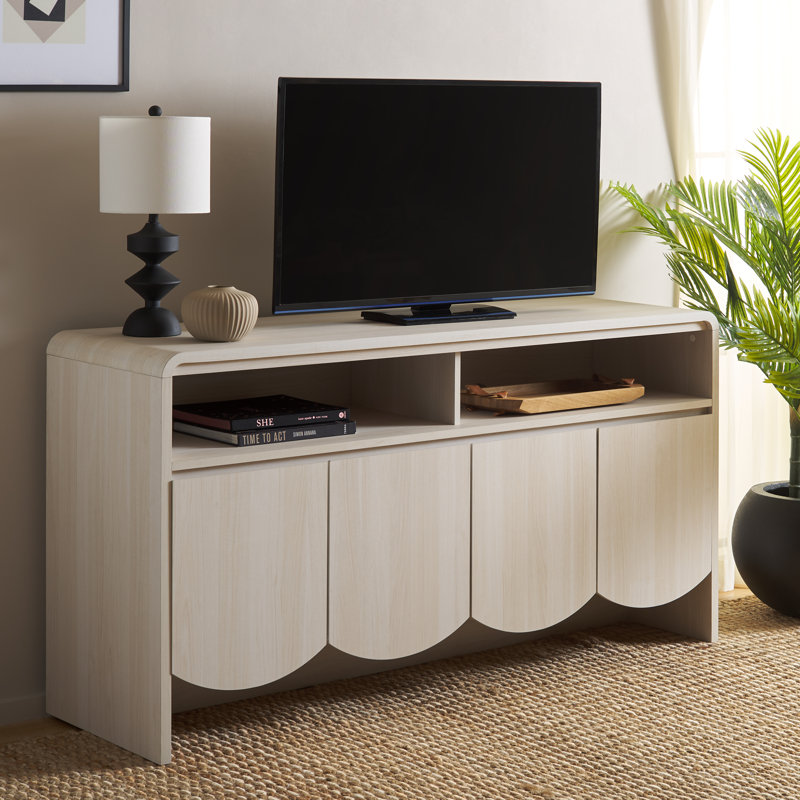 Buffet Ikeem l 60,7 po à 4 portes et 2 tablettes, Blanc décoloré