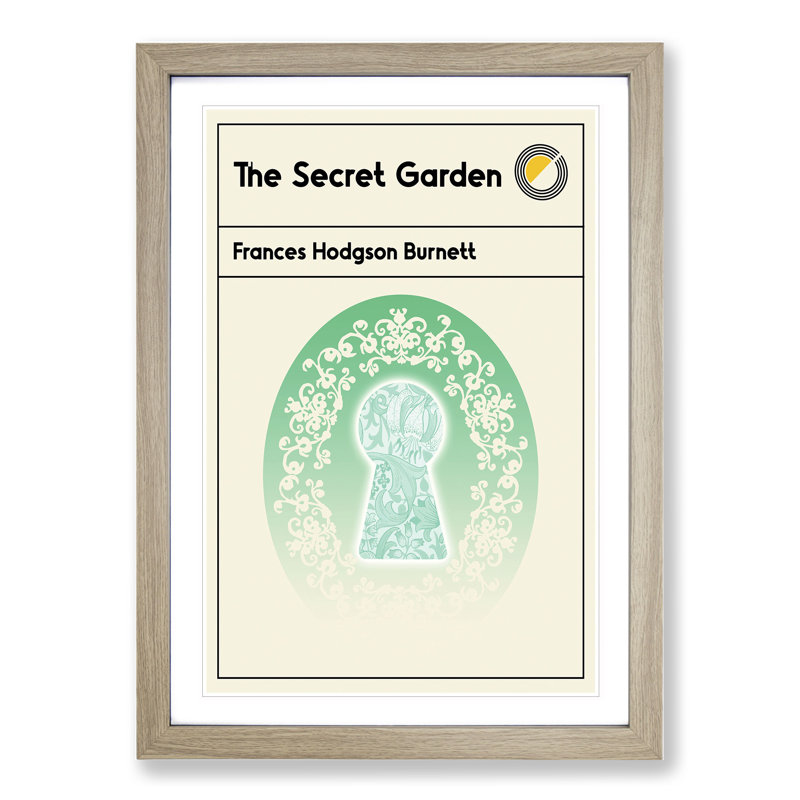 Book Cover the Secret Garden Frances Hodgson Burnett - Picture Frame Graphic Art, 65cm H x 48cm W x 2cm D, Oak