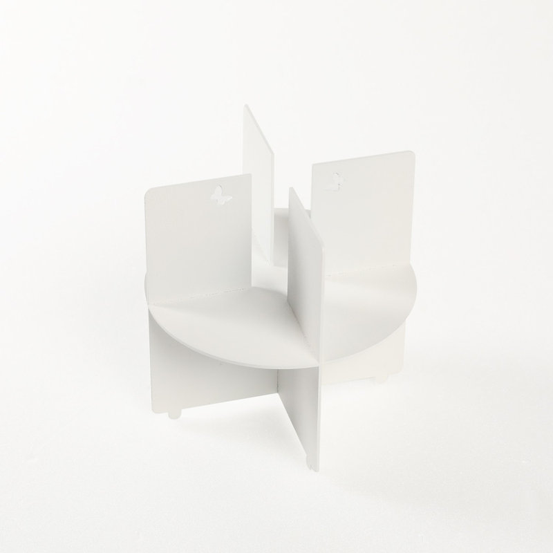 Metal Tabletop Candlestick, White
