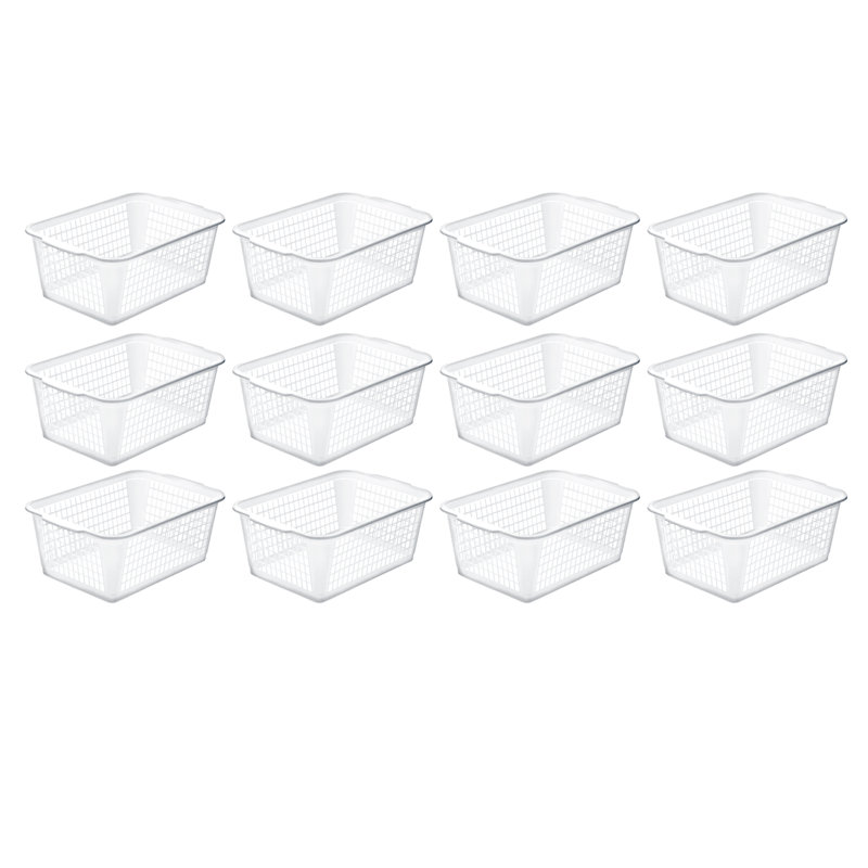 Panier de plastique, 16 x 12 x 16, Ivoire, 12