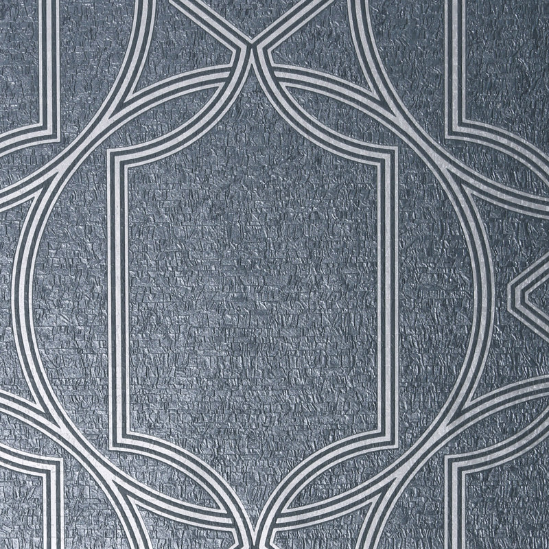 Tranquility Geometric Vinyl Wallpaper Roll, Charcoal