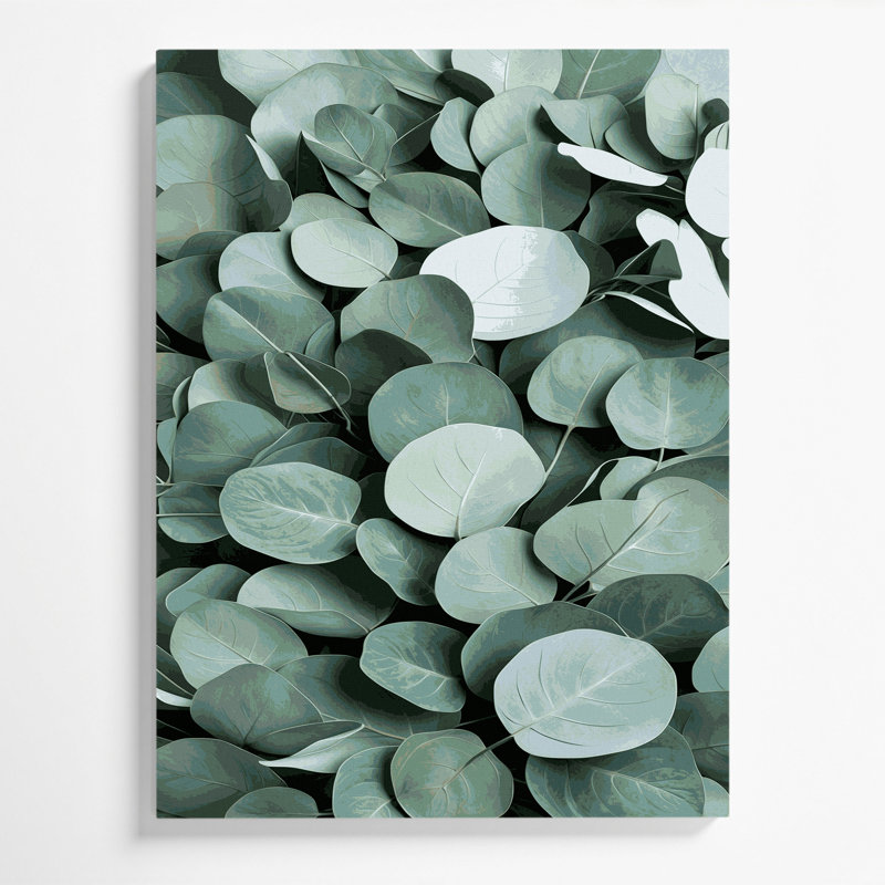 «Watercolor Botanical 42», art mural sur toile grise, H 24 po x l 36 po