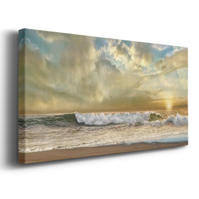 Vague du soir - Toile tendue avec châssis encadré - Prêt à accrocher