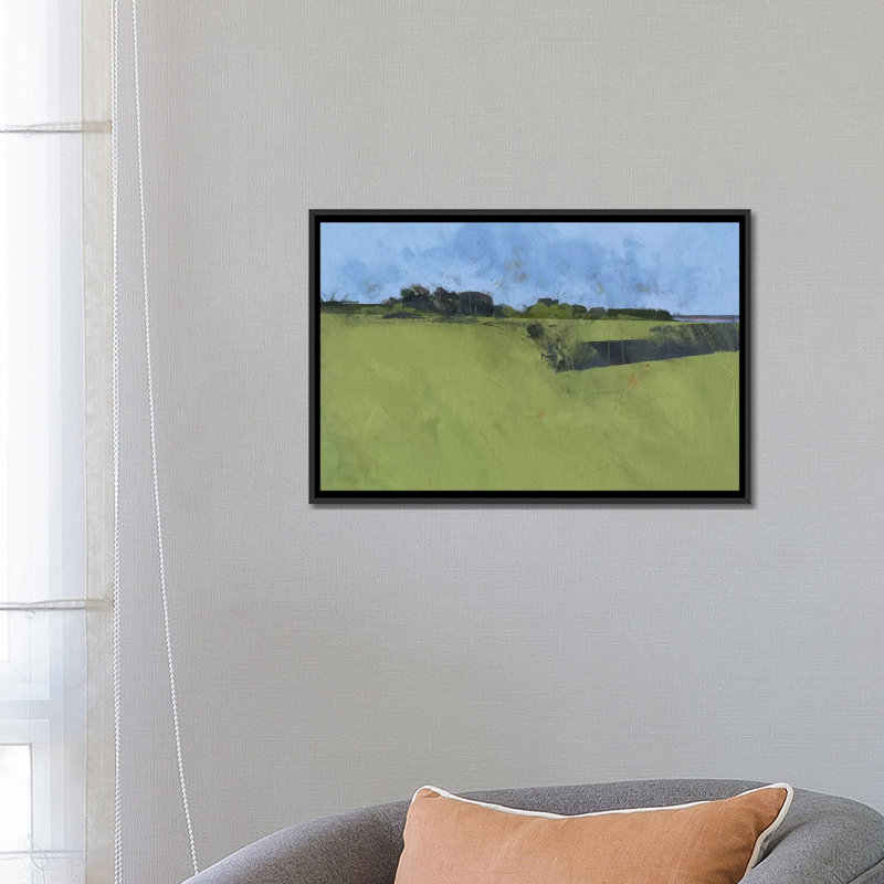 « rive trees », reproduction sur toile, Toile avec cadre noir, Pas de tapis, H 32 po x l 48 po x P 1,5 po