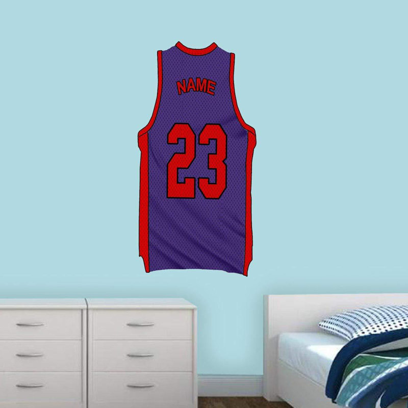 Adhésif décoratif Basketball Jersey, H 16 po x l 8 po, Mauve