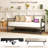 Twin Metal Daybed with Pop Up Trundle, LED Daybed Sofa Bed with Charging Station
