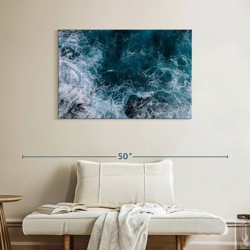 Gillard Blue Ocean Waves, H 26 po x l 39 po