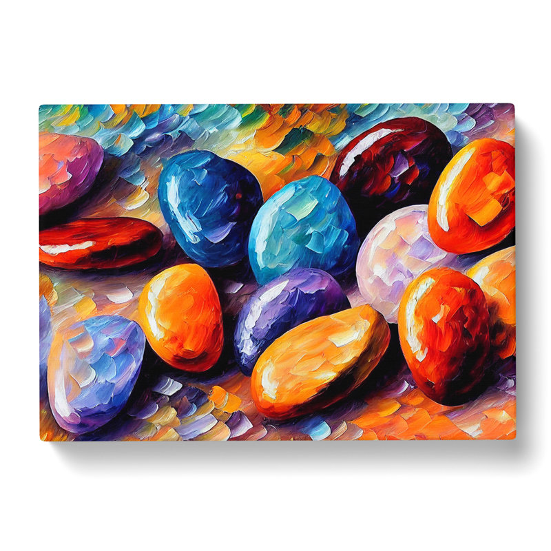 Shimmering River Pebbles Vol.5 - Wrapped Canvas, 40cm H x 60cm W x 3cm D