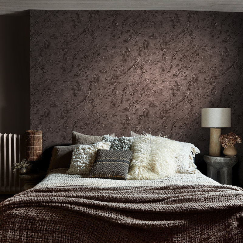 Boheme Marble Dove Wallpaper, Mocha