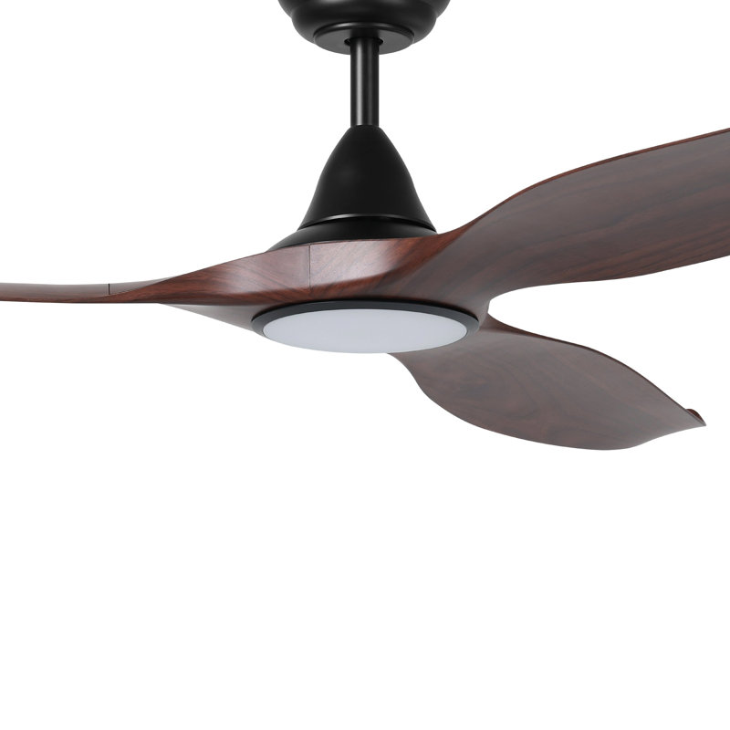 Ventilateur de plafond 60 pouces Fessler, Bois brun foncé / noir