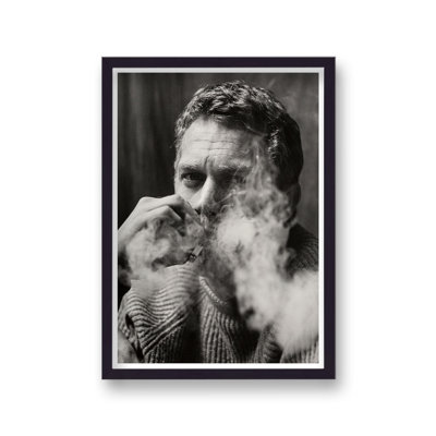 Steve Mcqueen Portrait Smoking Cigarette 1 Piece Single Picture Frame Wall Art