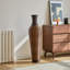 Vase de sol en rotin en PVC tressé à la main de 99 cm de hauteur, noir et gris, style bohème champêtre