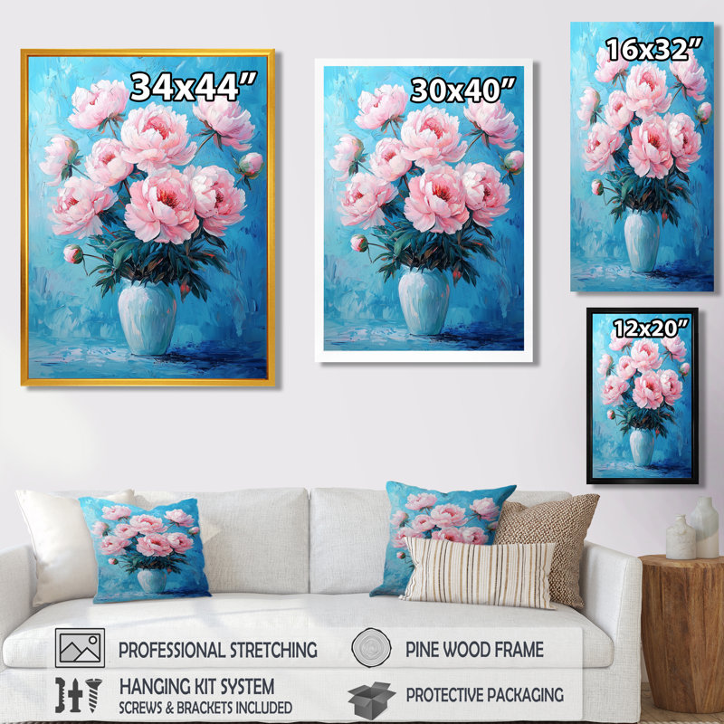 Balis - décoration murale florale, H 20 po x l 12 po, Reproduction encadrée d'une seule photo, Doré