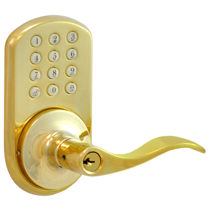 Poignée de porte d'entrée sans clé H-Series, Laiton
