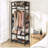 22.75" Small Clothes Rack with Hanging Rod and Shelves